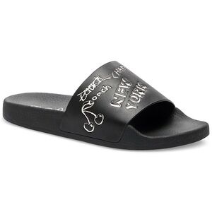 COACH Udele Sketch Print Leather Slide NWT